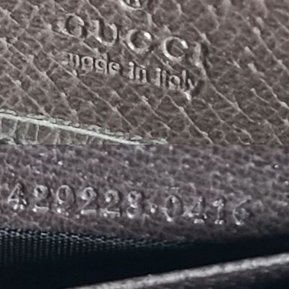 💯Authentic Gucci Round Zip Long Wallet GG Chevron Beige Green Red🍀 - Picture 16 of 16